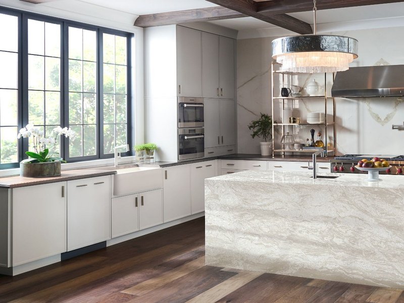 large open kitchen with granite island - Americarpet in Layton UT