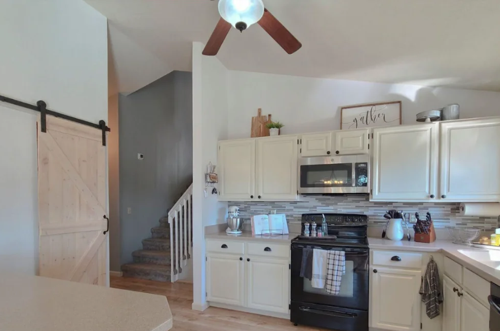 Kitchen with waterproof luxury vinyl flooring